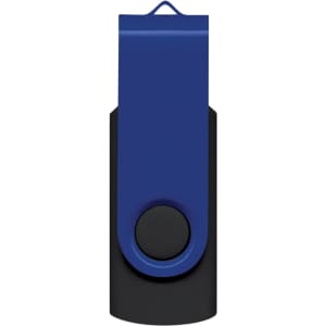 A blue and black Helix 4GB Mix & Match Flash Drive designed for easy portability and functionality.