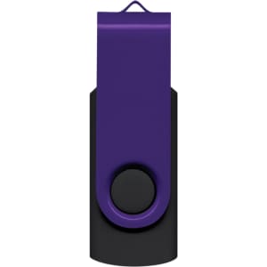 A Helix 4GB Mix & Match Flash Drive featuring a sleek black and purple design.