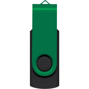 A Helix 4GB Mix & Match Flash Drive featuring a green and black design.