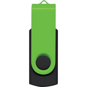 A Helix 8GB Flash Drive featuring a vibrant green and black design.