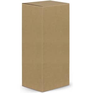 A plain brown cardboard box with a rectangular shape, featuring a smooth, unprinted surface.