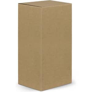 A brown cardboard box designed for packaging, featuring a rectangular shape with a top flap closure.