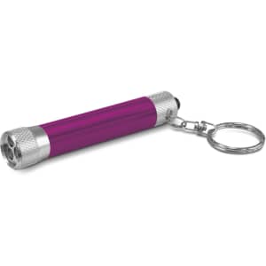 A Titan Torch Key Ring in vibrant purple with a silver keychain attachment.