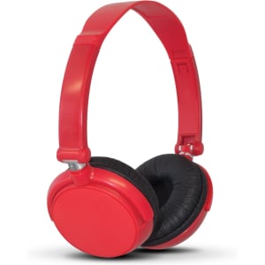 Red Pulsar Headphones with a sleek design, featuring cushioned ear pads and an adjustable headband.