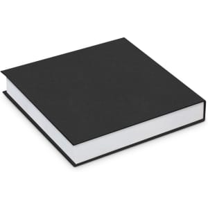 A black Comet Sticky Note Pad with a sleek design and a smooth white edge.