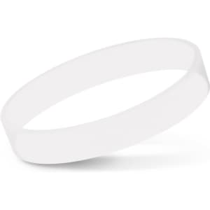 A silicone wristband in a simple, smooth design, displayed against a white background.