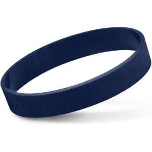 A silicone wristband in a solid navy color, designed for events and promotional use.