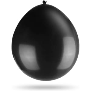 A 30cm black balloon with a shiny finish and a small twist at the top.