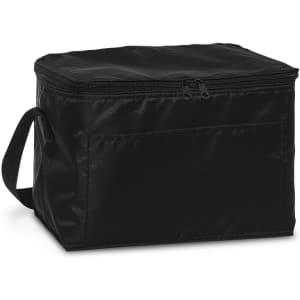 A black Alaska Cooler Bag with a zip closure and a side handle, featuring a smooth, durable exterior.