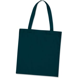 A cotton tote bag in a dark teal color with two shoulder straps.