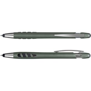 A green Havana Stylus Pen featuring a comfortable grip and a silver clip, with a sleek design and a logo.