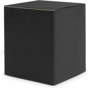 A black square box with a simple design, featuring a plain exterior and no visible logos or branding.