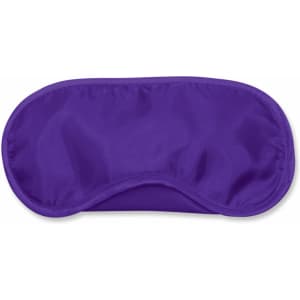 A purple eye mask, featuring a smooth fabric design.