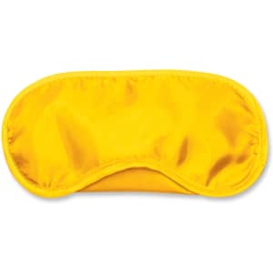 A yellow eye mask with a smooth and soft texture, designed for comfortable wear.