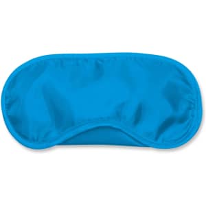 A blue eye mask designed for comfort and relaxation.