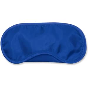 A blue eye mask designed for comfort and relaxation.