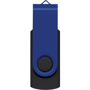 A Helix 16GB Flash Drive in blue and black color. It features a swivel design for easy access to the USB connector.