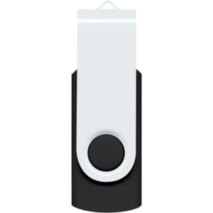 A Helix 16GB Flash Drive featuring a sleek design with a rotating cap for easy access and a button for functionality.