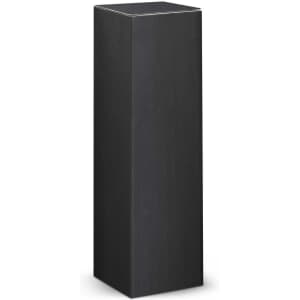 A sleek black box with a smooth finish, designed to hold a product, possibly a vacuum bottle.
