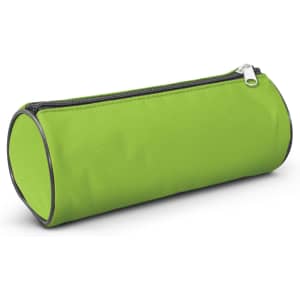 A bright green cylindrical pencil case with a zipper closure, designed for office and business use.