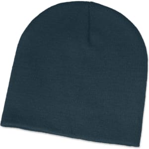 A teal beanie hat with a simple, classic design, featuring a snug fit and a soft texture.
