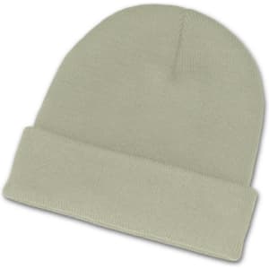 A light green beanie with a folded cuff, named Everest Beanie.