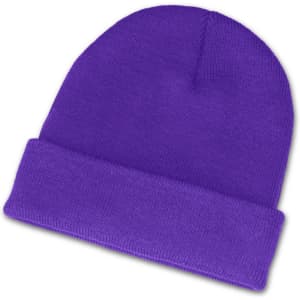 A purple Everest Beanie with a fold-over cuff.