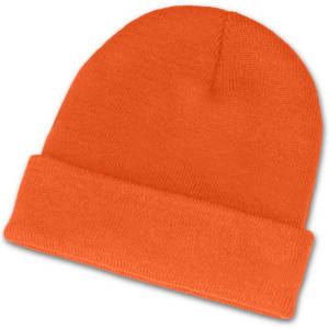 An orange Everest Beanie with a snug, folded cuff design.
