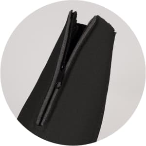A drink bottle holder in dark grey with a zippered opening and a fitted design. It includes a logo.