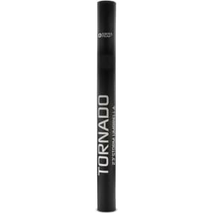 A black umbrella with a sleek design, featuring a logo and the name "Tornado" in white lettering on the sleeve.