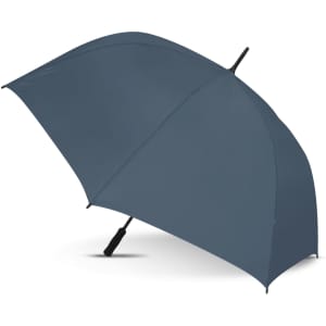 A Hydra Sports Umbrella in a deep blue color, featuring a sleek design with a sturdy black handle.
