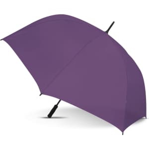 A purple Hydra Sports Umbrella is displayed, featuring a sleek design and a comfortable grip handle.