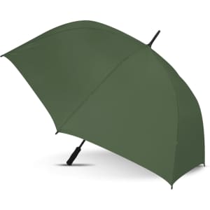 A green Hydra Sports Umbrella with a sleek design features a robust frame and a comfortable grip handle.