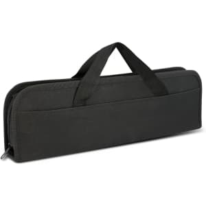 A black zipped case with handles, designed to hold BBQ tools and accessories. It features a sturdy exterior.