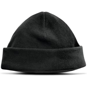 A Seattle Polar Fleece Beanie in black, featuring a snug fit and a rolled cuff design.