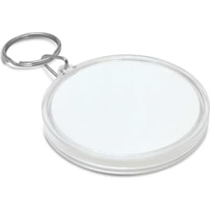 A Puzzle Key Ring featuring a clear circular design with a metal keychain attachment.