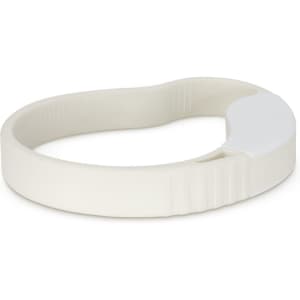 A jar and bottle opener with an ergonomic design in a soft white color.