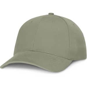 A Falcon Cap in a muted green color, featuring a classic six-panel design and a curved brim.