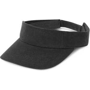 A black Orlando Sun Visor with a wide brim and adjustable strap.