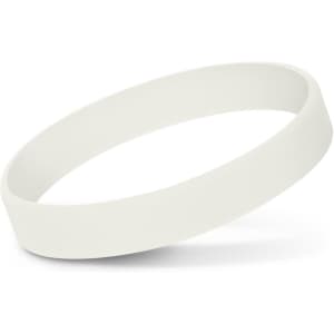 A silicone wristband that glows in the dark, shown in a plain and simple design.