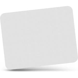 A travel mouse mat featuring a smooth, blank surface with rounded corners, designed for portability and ease of use.