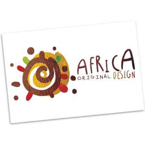 An artistic illustration featuring vibrant brown and colourful accents alongside the words "Africa Original Design."