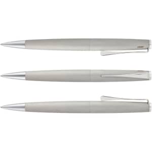 A sleek collection of Lamy Studio Pens in a silver finish, featuring a streamlined design and polished metal accents.
