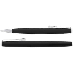 A set of two Lamy Studio metal pens featuring a sleek black design with silver accents.