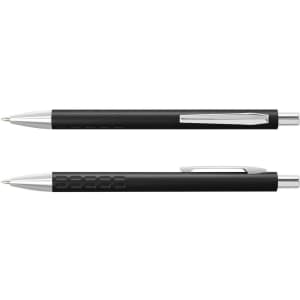 A set of two Vienna Pens, featuring a sleek black body with silver accents and a textured grip.