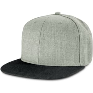 A Chisel Flat Peak Cap featuring a light grey textured top and a black flat brim.