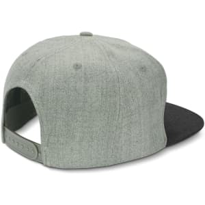 A chisel flat peak cap featuring a grey body and a black peak, complete with a branding logo.