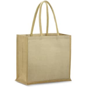 A Modena Juco Tote Bag in a natural finish with sturdy handles for easy carrying.