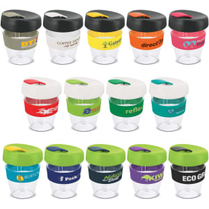 A range of colourful drink bottles with various branded lids and transparent bodies, showcasing multiple designs.