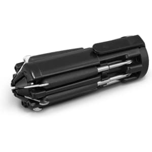 A compact Bronco Multi-Tool in black, featuring multiple folding tools and attachments.